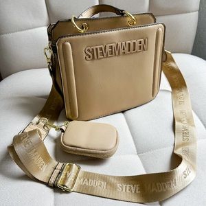 STEVE MADDEN taupe bevlyn bag *USED